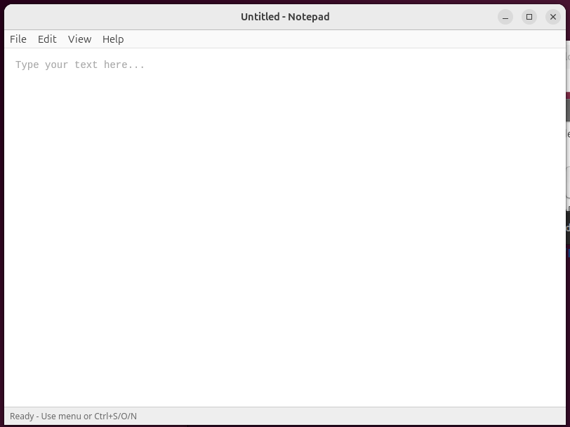 GTK Notepad on Linux